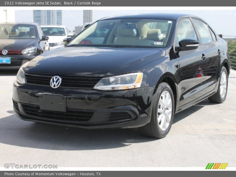 Black / Cornsilk Beige 2012 Volkswagen Jetta SE Sedan