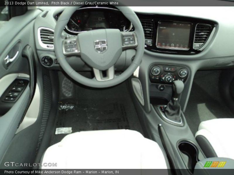 Pitch Black / Diesel Gray/Ceramic White 2013 Dodge Dart Limited