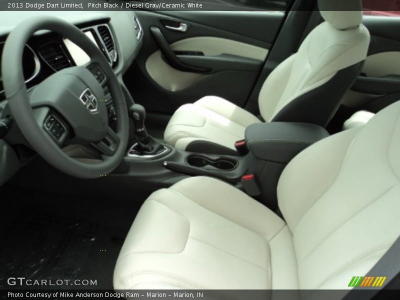 Pitch Black / Diesel Gray/Ceramic White 2013 Dodge Dart Limited