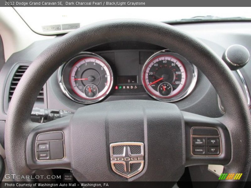 Dark Charcoal Pearl / Black/Light Graystone 2012 Dodge Grand Caravan SE