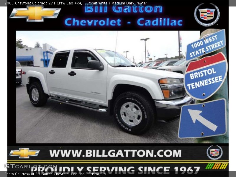 Summit White / Medium Dark Pewter 2005 Chevrolet Colorado Z71 Crew Cab 4x4