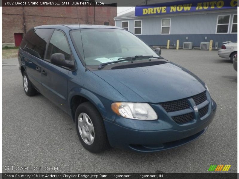Steel Blue Pearl / Taupe 2002 Dodge Grand Caravan SE