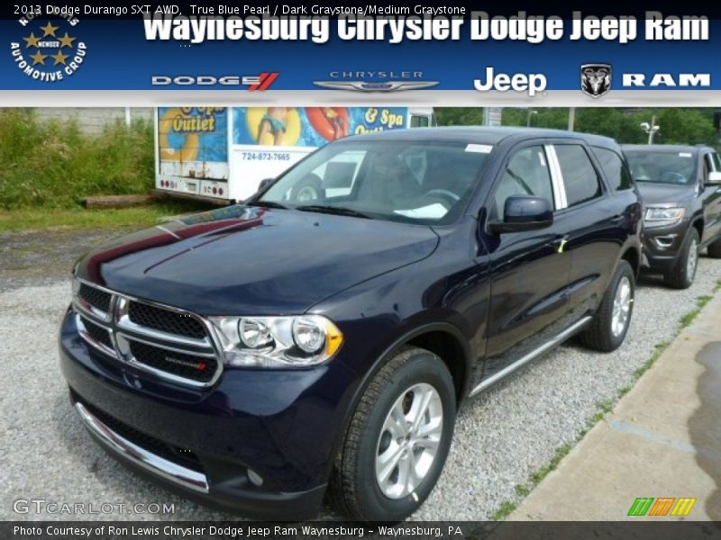 True Blue Pearl / Dark Graystone/Medium Graystone 2013 Dodge Durango SXT AWD
