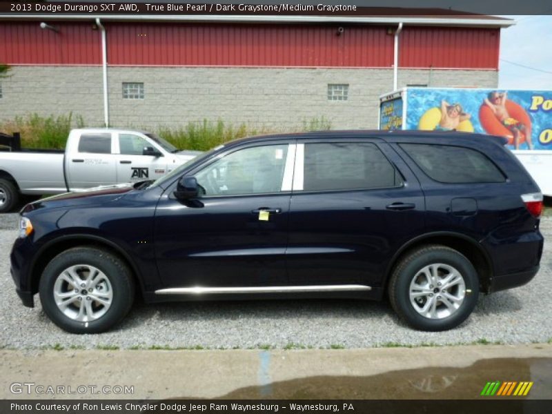 True Blue Pearl / Dark Graystone/Medium Graystone 2013 Dodge Durango SXT AWD