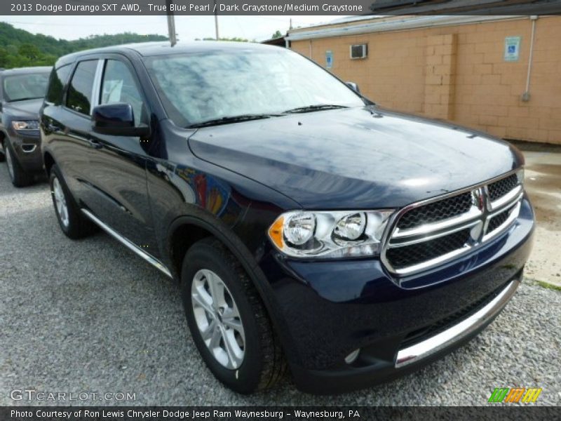 True Blue Pearl / Dark Graystone/Medium Graystone 2013 Dodge Durango SXT AWD