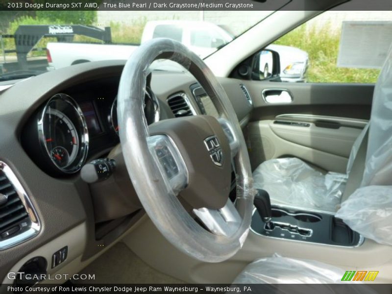 True Blue Pearl / Dark Graystone/Medium Graystone 2013 Dodge Durango SXT AWD