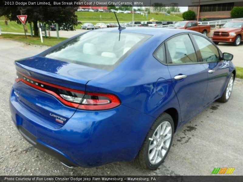 Blue Streak Pearl Coat / Diesel Gray/Ceramic White 2013 Dodge Dart Limited