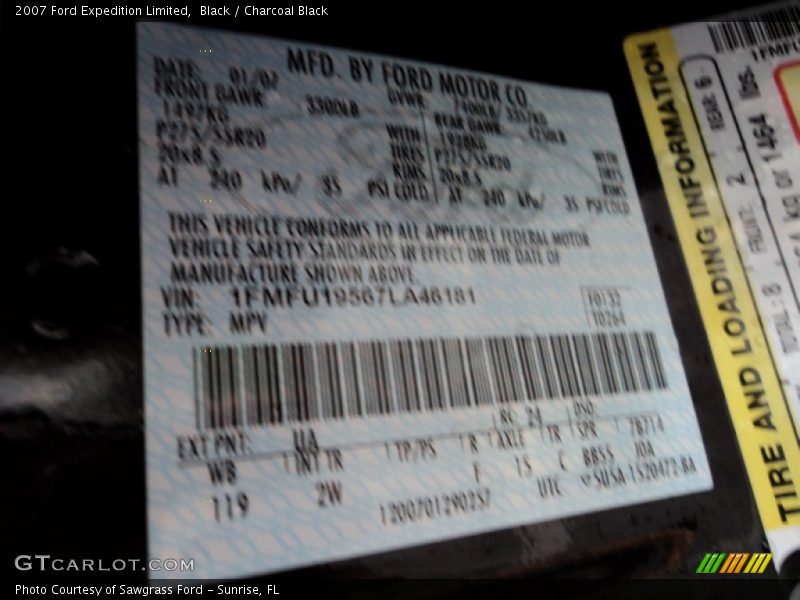 Black / Charcoal Black 2007 Ford Expedition Limited