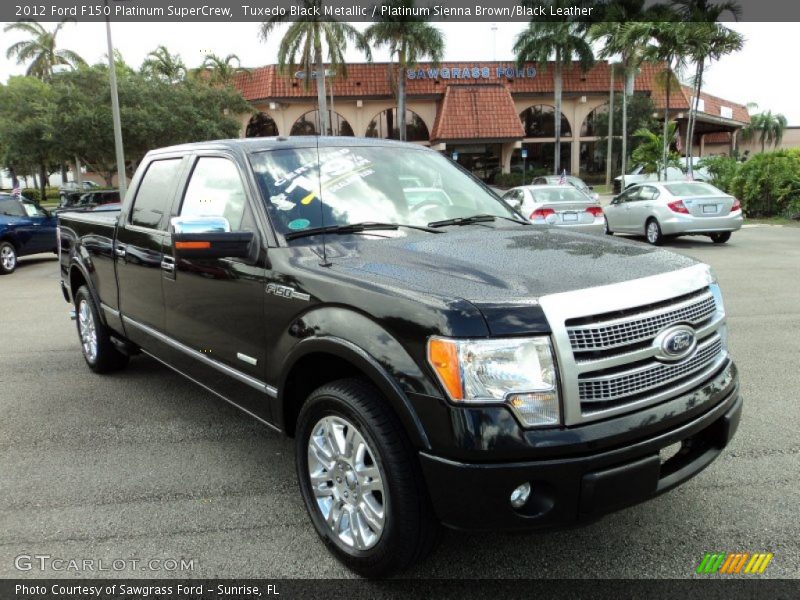 Tuxedo Black Metallic / Platinum Sienna Brown/Black Leather 2012 Ford F150 Platinum SuperCrew