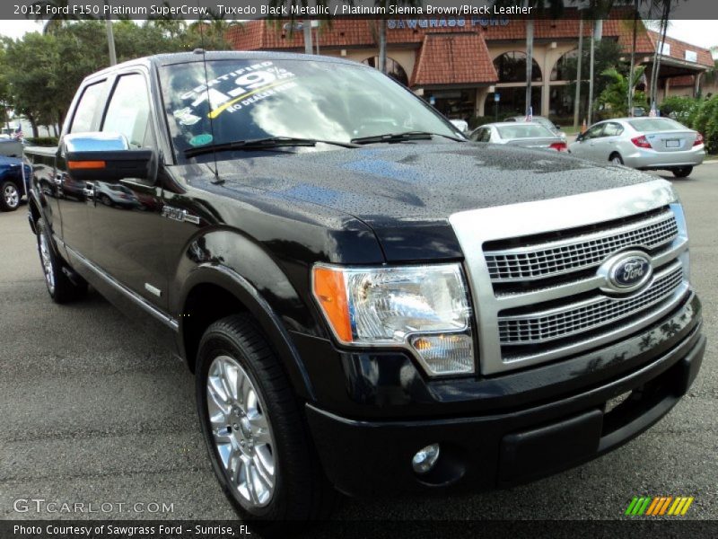Tuxedo Black Metallic / Platinum Sienna Brown/Black Leather 2012 Ford F150 Platinum SuperCrew