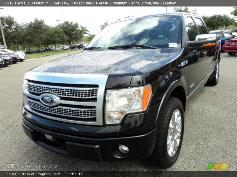 Tuxedo Black Metallic / Platinum Sienna Brown/Black Leather 2012 Ford F150 Platinum SuperCrew