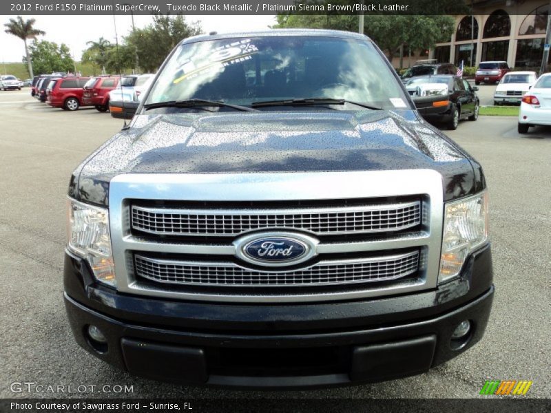 Tuxedo Black Metallic / Platinum Sienna Brown/Black Leather 2012 Ford F150 Platinum SuperCrew