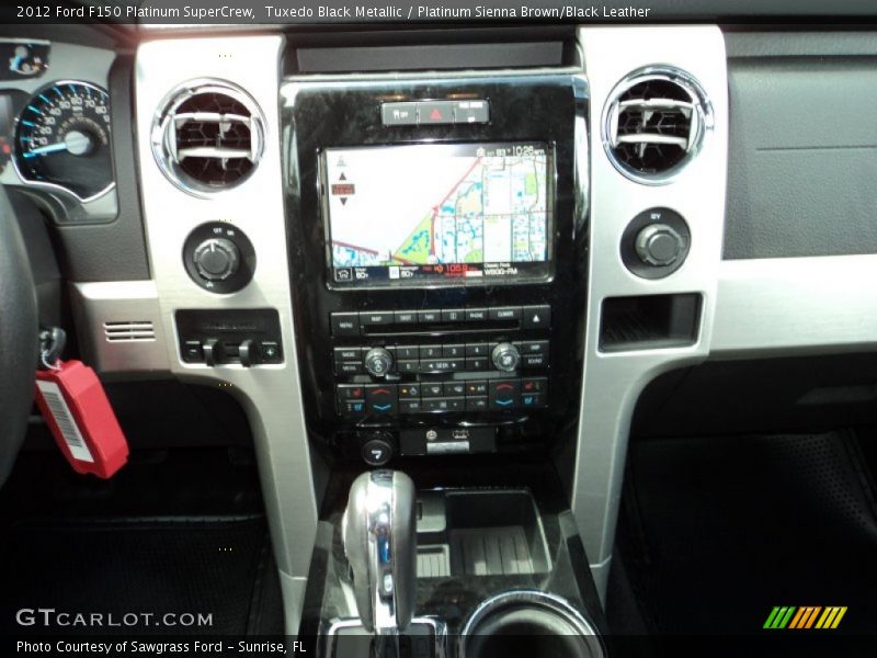 Tuxedo Black Metallic / Platinum Sienna Brown/Black Leather 2012 Ford F150 Platinum SuperCrew