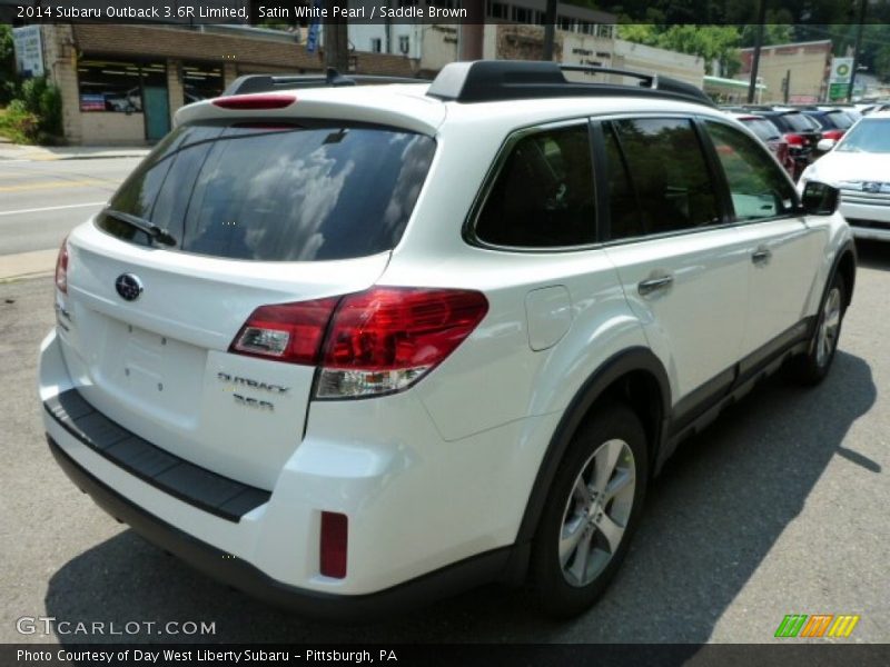 Satin White Pearl / Saddle Brown 2014 Subaru Outback 3.6R Limited