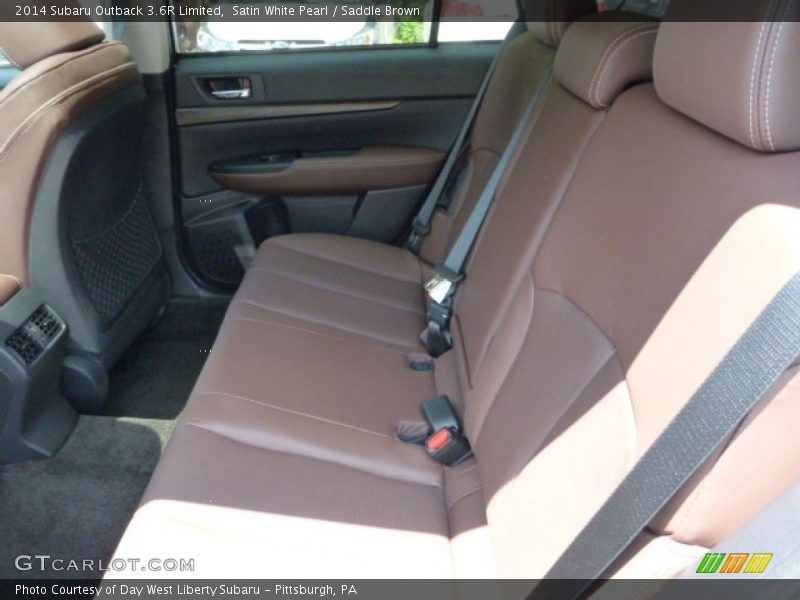 Satin White Pearl / Saddle Brown 2014 Subaru Outback 3.6R Limited