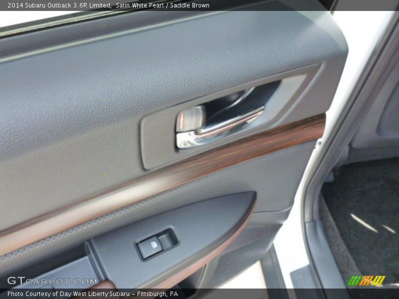 Satin White Pearl / Saddle Brown 2014 Subaru Outback 3.6R Limited