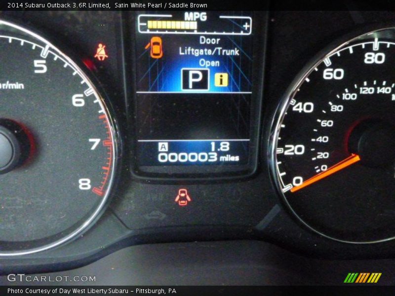 Satin White Pearl / Saddle Brown 2014 Subaru Outback 3.6R Limited
