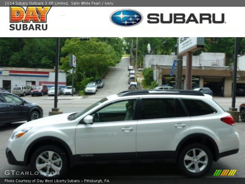 Satin White Pearl / Ivory 2014 Subaru Outback 3.6R Limited