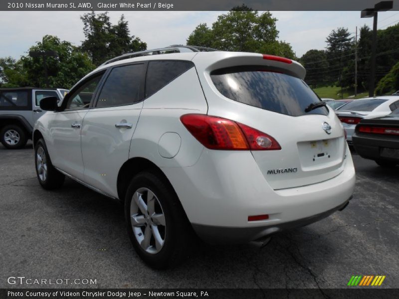 Glacier White Pearl / Beige 2010 Nissan Murano SL AWD