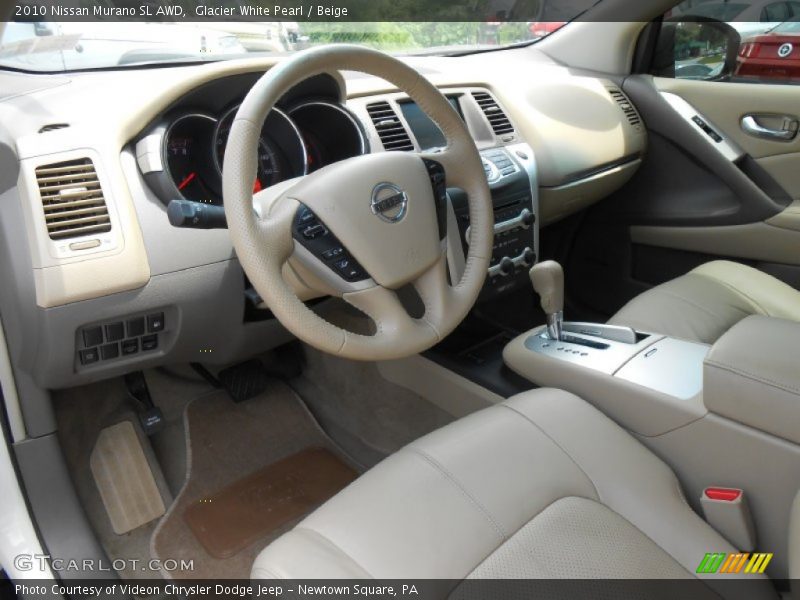 Glacier White Pearl / Beige 2010 Nissan Murano SL AWD