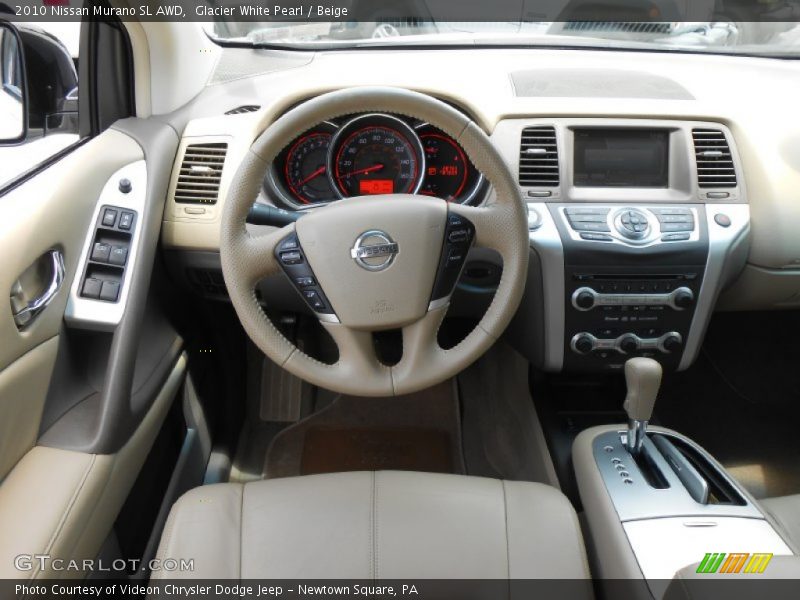 Glacier White Pearl / Beige 2010 Nissan Murano SL AWD