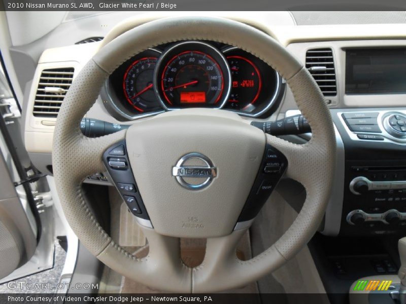 Glacier White Pearl / Beige 2010 Nissan Murano SL AWD