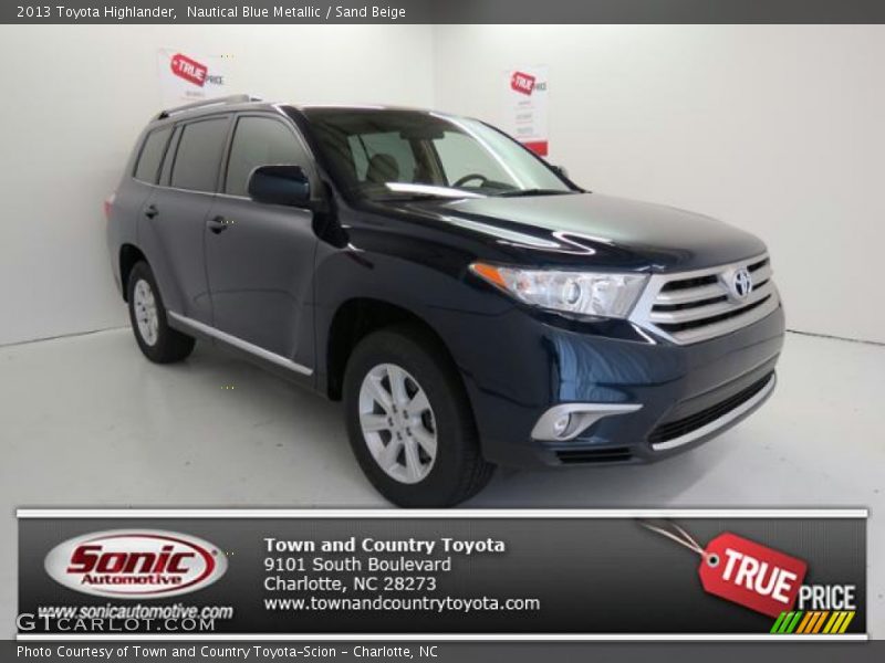 Nautical Blue Metallic / Sand Beige 2013 Toyota Highlander