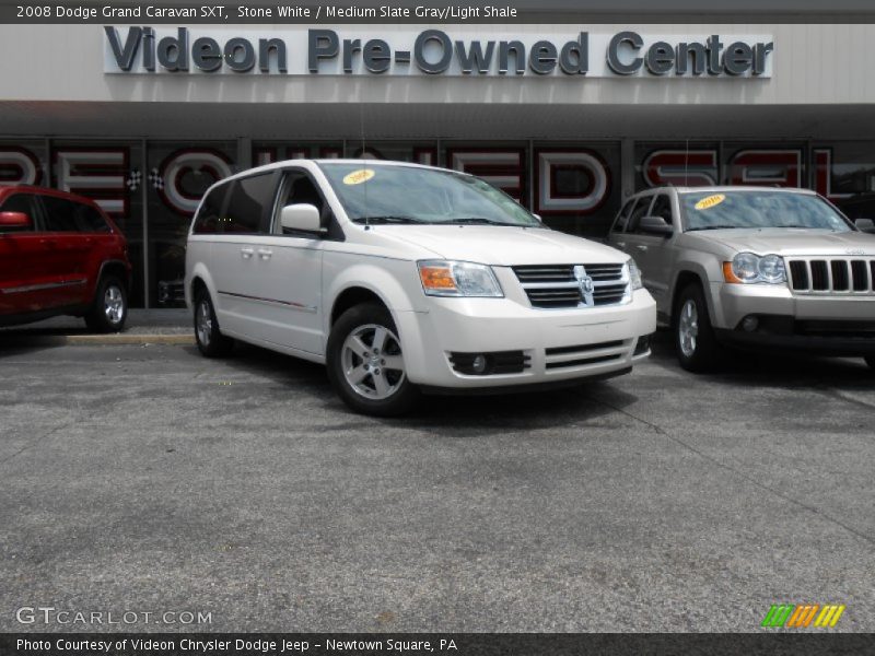 Stone White / Medium Slate Gray/Light Shale 2008 Dodge Grand Caravan SXT