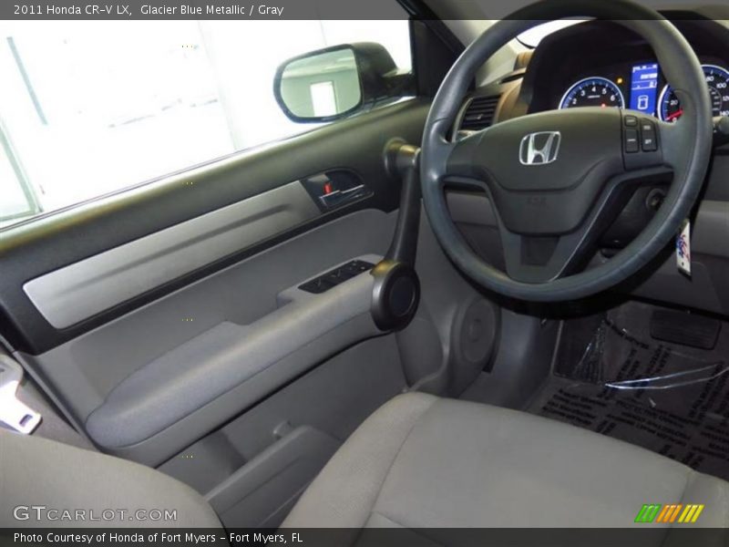 Glacier Blue Metallic / Gray 2011 Honda CR-V LX