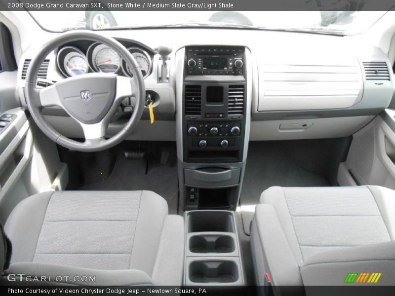 Stone White / Medium Slate Gray/Light Shale 2008 Dodge Grand Caravan SXT