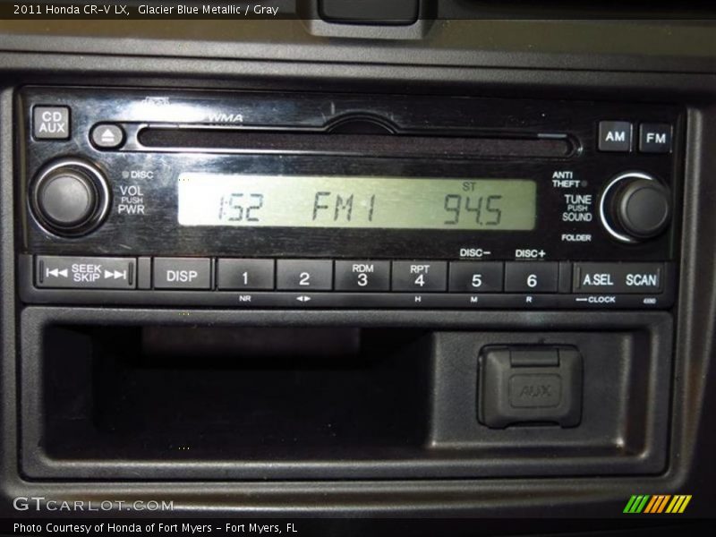 Glacier Blue Metallic / Gray 2011 Honda CR-V LX