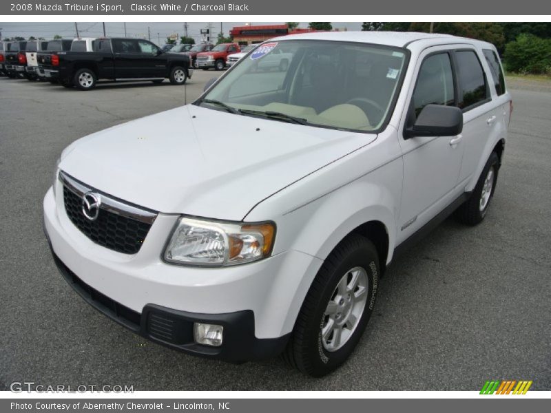 Classic White / Charcoal Black 2008 Mazda Tribute i Sport