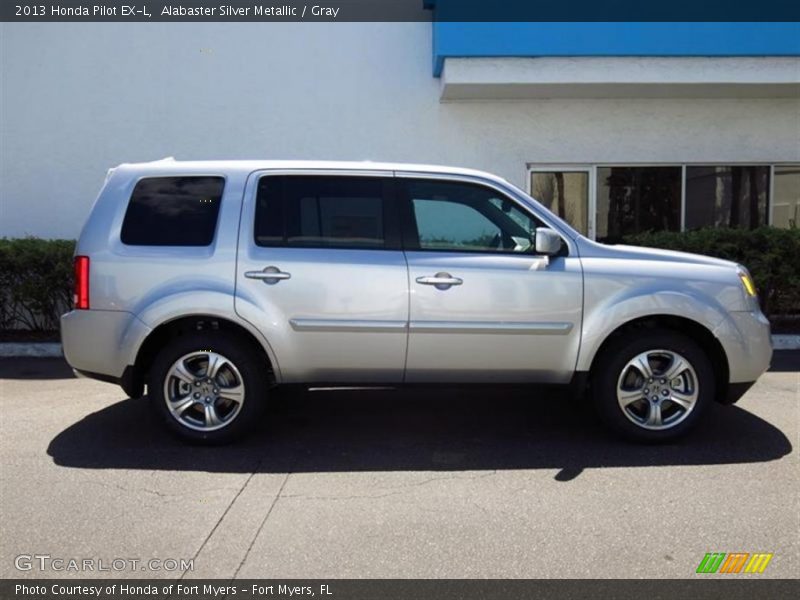 Alabaster Silver Metallic / Gray 2013 Honda Pilot EX-L