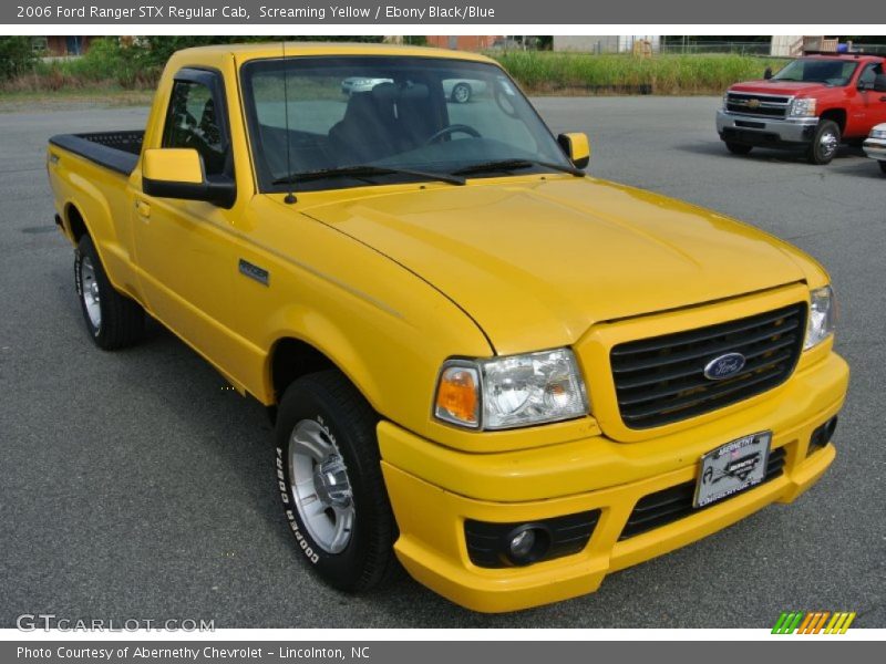 Screaming Yellow / Ebony Black/Blue 2006 Ford Ranger STX Regular Cab