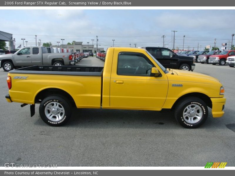 Screaming Yellow / Ebony Black/Blue 2006 Ford Ranger STX Regular Cab