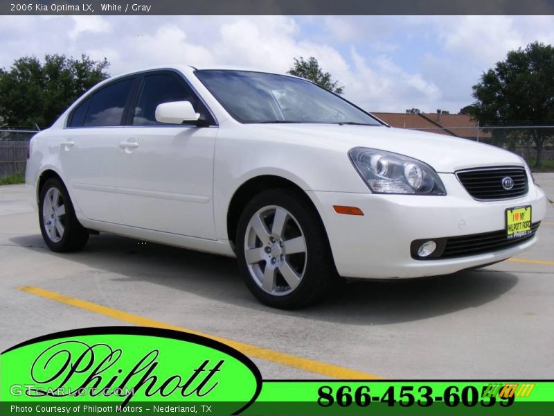 White / Gray 2006 Kia Optima LX