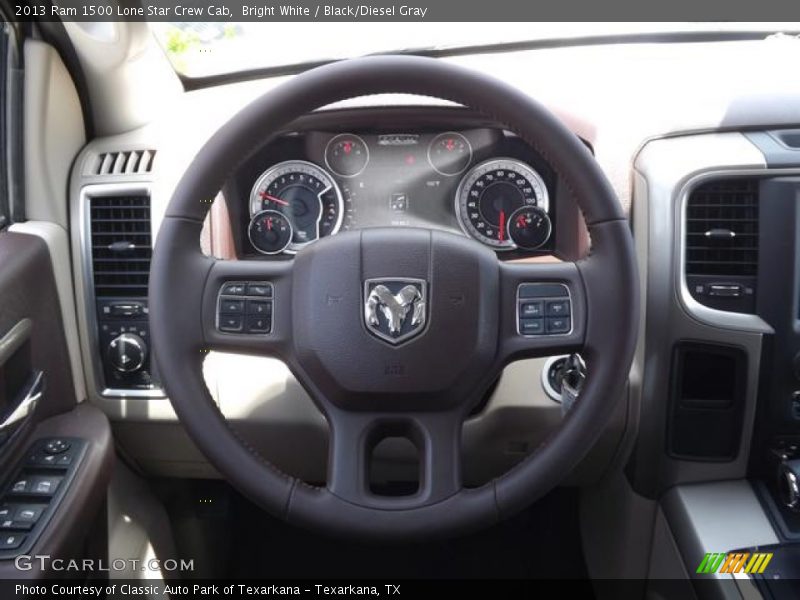 Bright White / Black/Diesel Gray 2013 Ram 1500 Lone Star Crew Cab