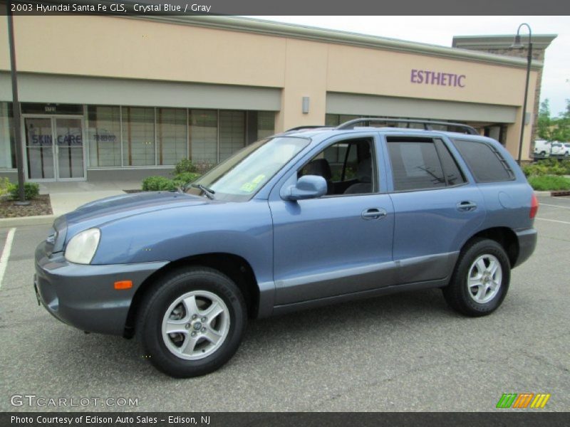 Crystal Blue / Gray 2003 Hyundai Santa Fe GLS