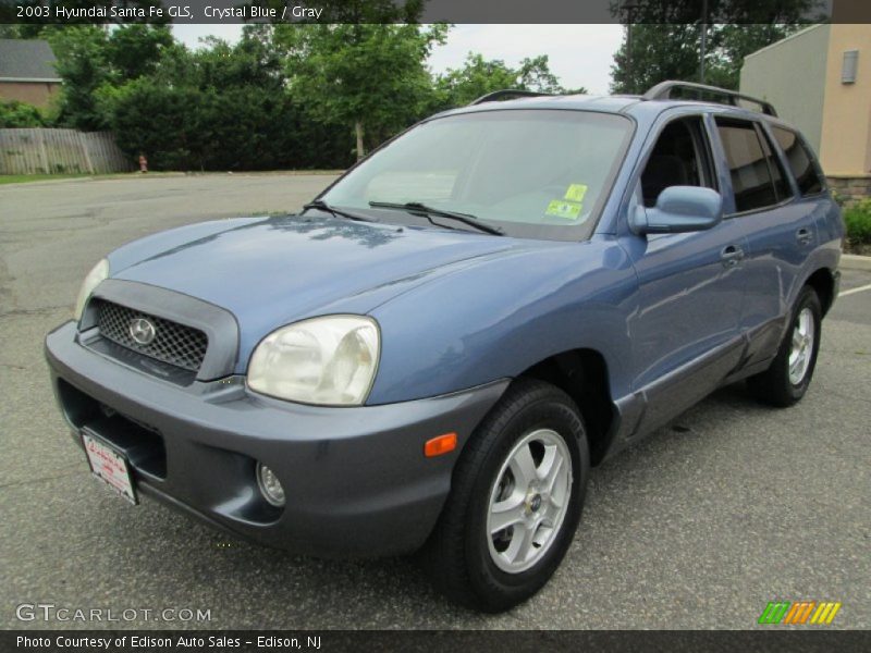 Crystal Blue / Gray 2003 Hyundai Santa Fe GLS