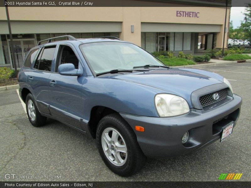 Crystal Blue / Gray 2003 Hyundai Santa Fe GLS