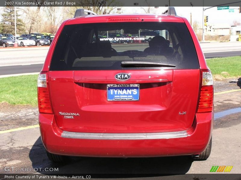 Claret Red / Beige 2007 Kia Sedona LX