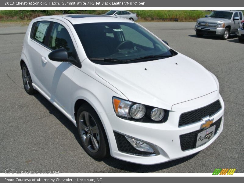 Summit White / RS Jet Black Leather/Microfiber 2013 Chevrolet Sonic RS Hatch