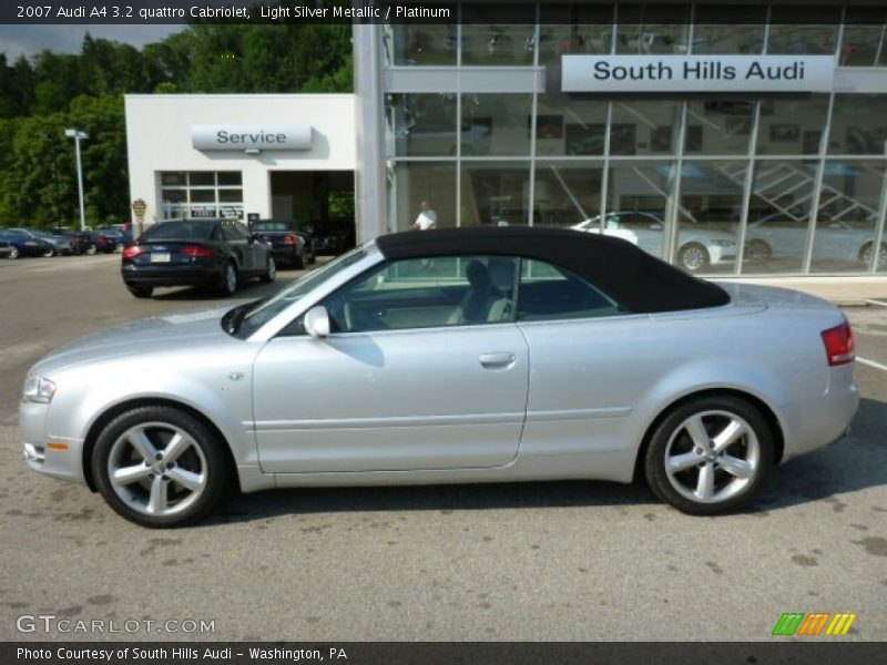 Light Silver Metallic / Platinum 2007 Audi A4 3.2 quattro Cabriolet