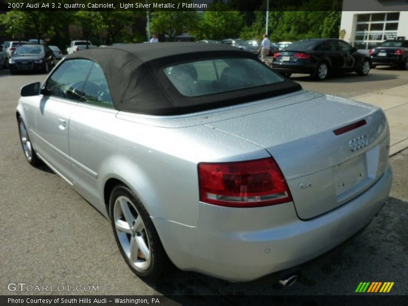 Light Silver Metallic / Platinum 2007 Audi A4 3.2 quattro Cabriolet