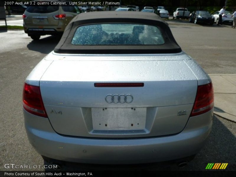 Light Silver Metallic / Platinum 2007 Audi A4 3.2 quattro Cabriolet