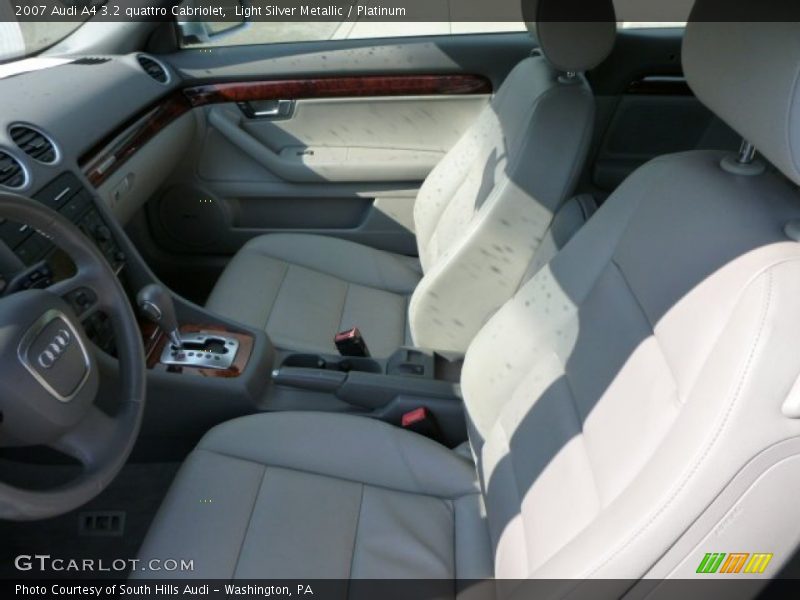 Light Silver Metallic / Platinum 2007 Audi A4 3.2 quattro Cabriolet