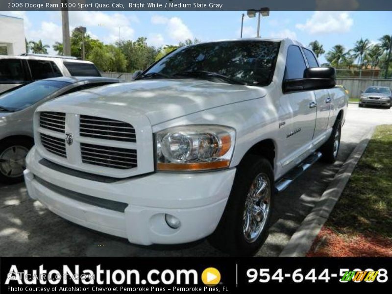 Bright White / Medium Slate Gray 2006 Dodge Ram 1500 Sport Quad Cab