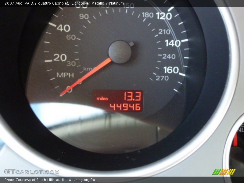 Light Silver Metallic / Platinum 2007 Audi A4 3.2 quattro Cabriolet