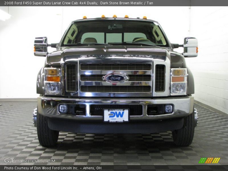 Dark Stone Brown Metallic / Tan 2008 Ford F450 Super Duty Lariat Crew Cab 4x4 Dually