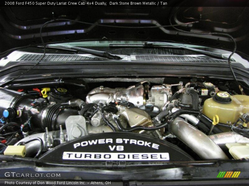 Dark Stone Brown Metallic / Tan 2008 Ford F450 Super Duty Lariat Crew Cab 4x4 Dually